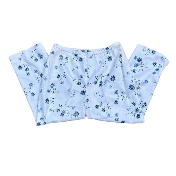 PENDLETON White Pants W/Blue Flower Print Size 16 - Picture 1 of 6
